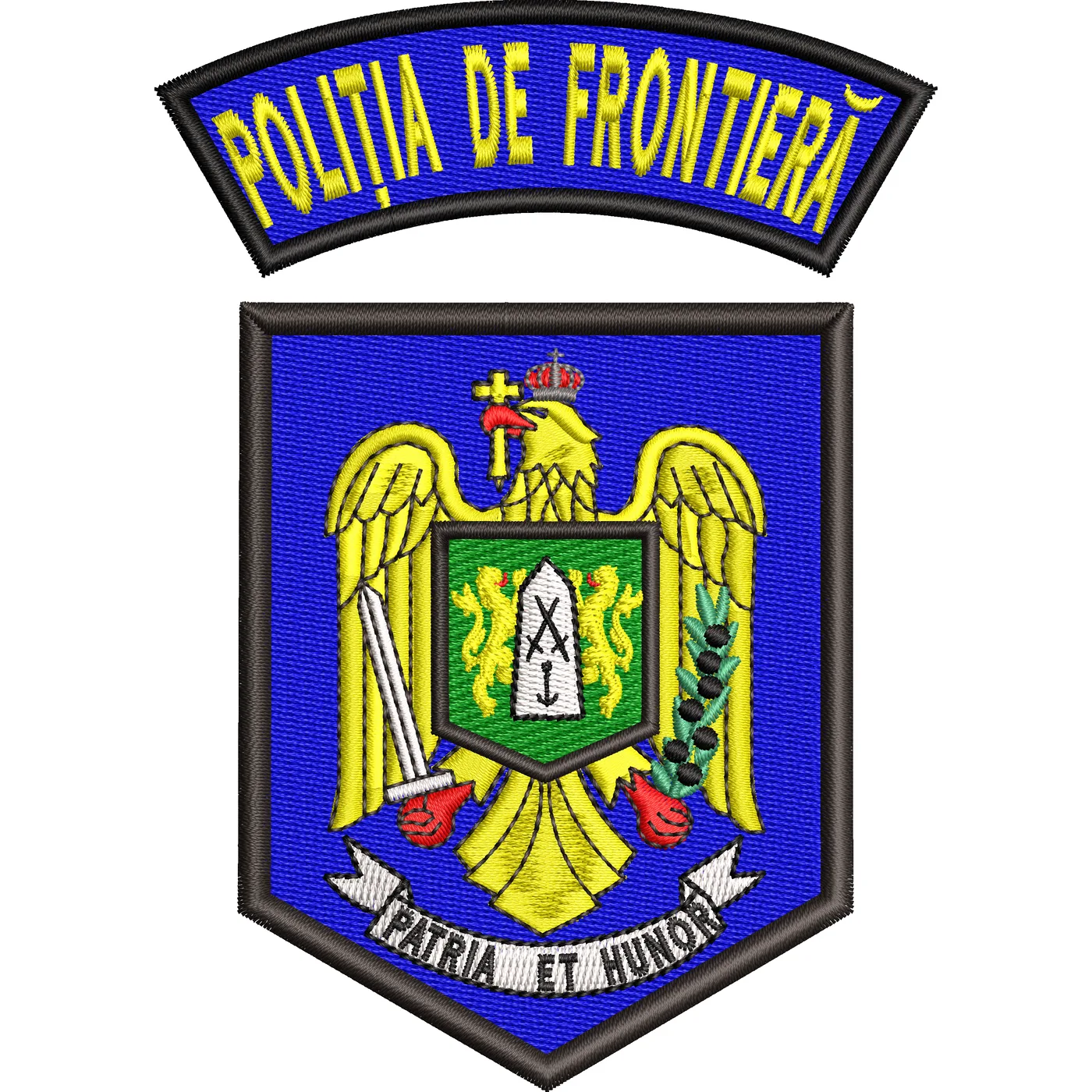 Emblema politia de frontiera romana IGPFR + EMBLEMA TRICOLOR MANECA - VARIANTA 1