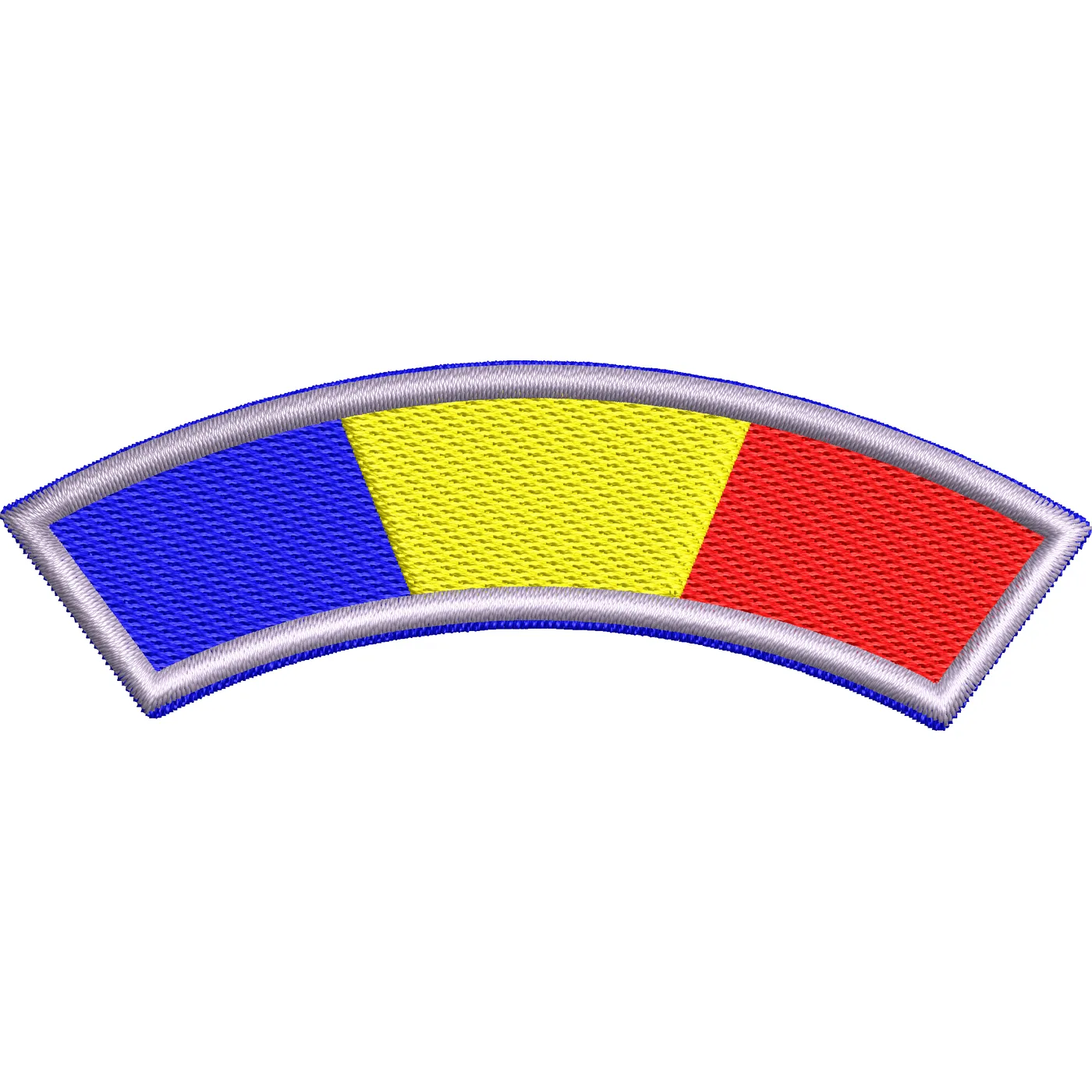 Tricolor semiarcuit politia de frontiera romana IGPFR ( CHENAR BRODAT CU ATA METALIZATA ARGINTIE )